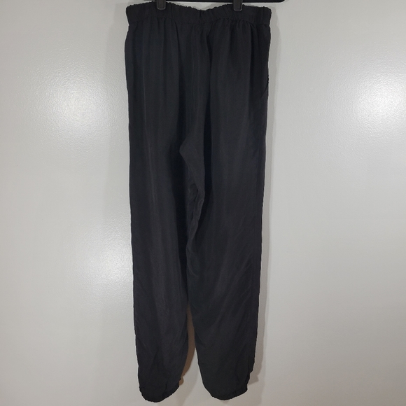 n:PHILANTHROPY black Japanese cupro pull on drawstring waist casual jogger pants - Picture 5 of 8
